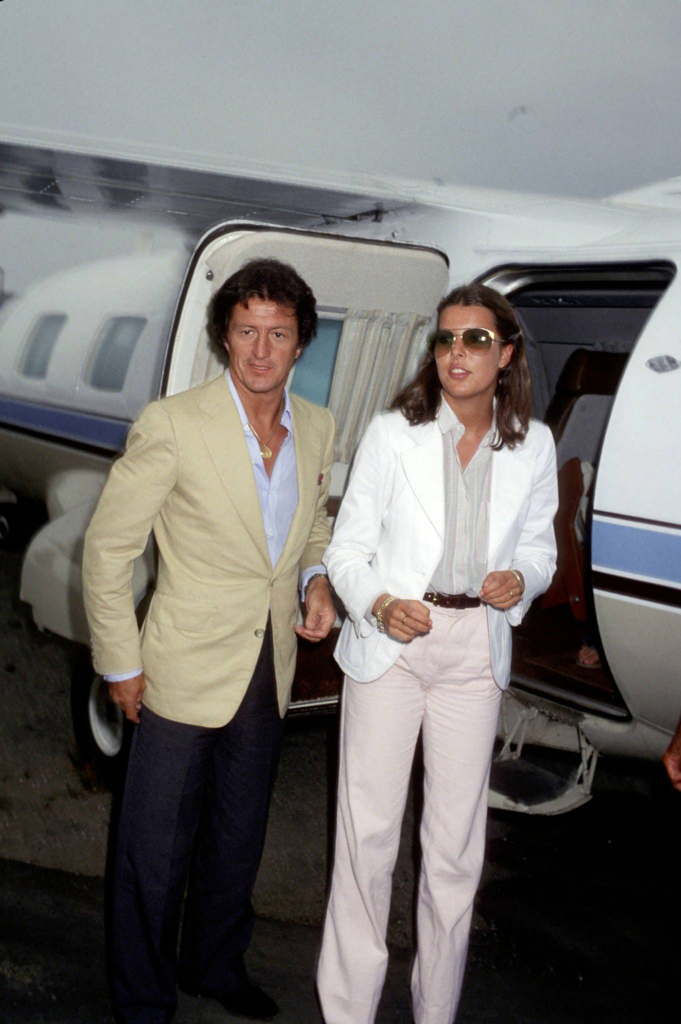 Princess Caroline and Philippe Junot at the Ocean City Beach in Ocean City, New Jersey