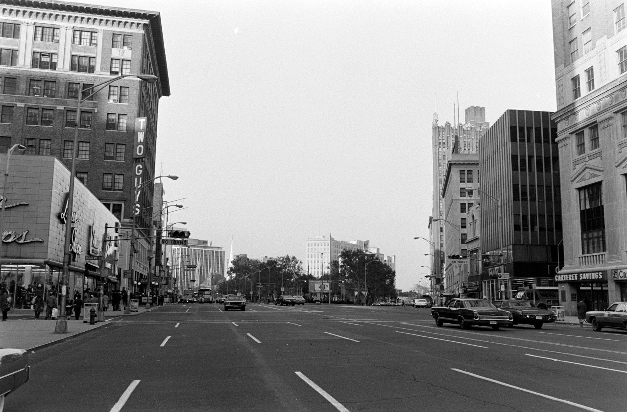 Architecture in Newark, New Jersey, is seen on October 23, 1976.