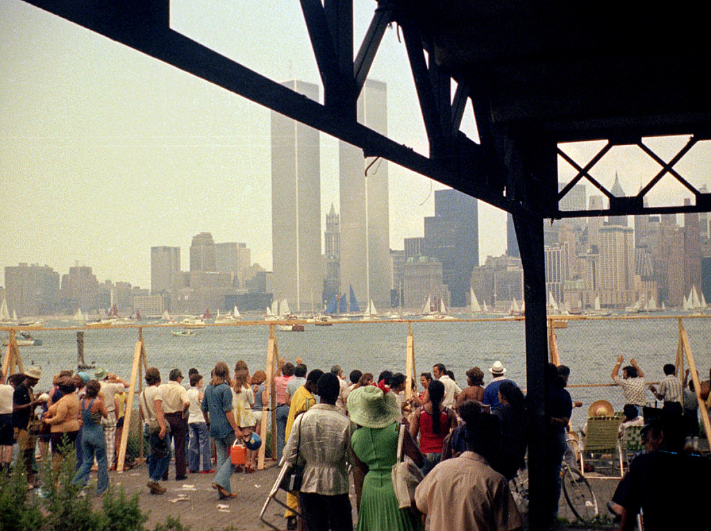 Bicentennial Tall Ships during Opsail from the abandoned Central Railroad of NJ in Jersey City, July 4, 1976