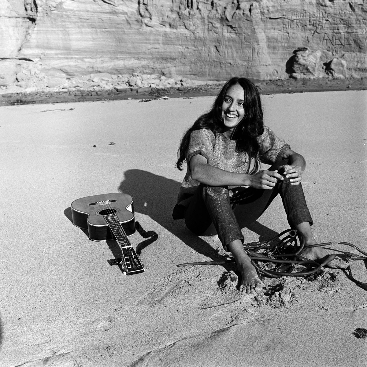 Relaxing with a Purpose: Joan Baez Enjoys a Day at the Beach