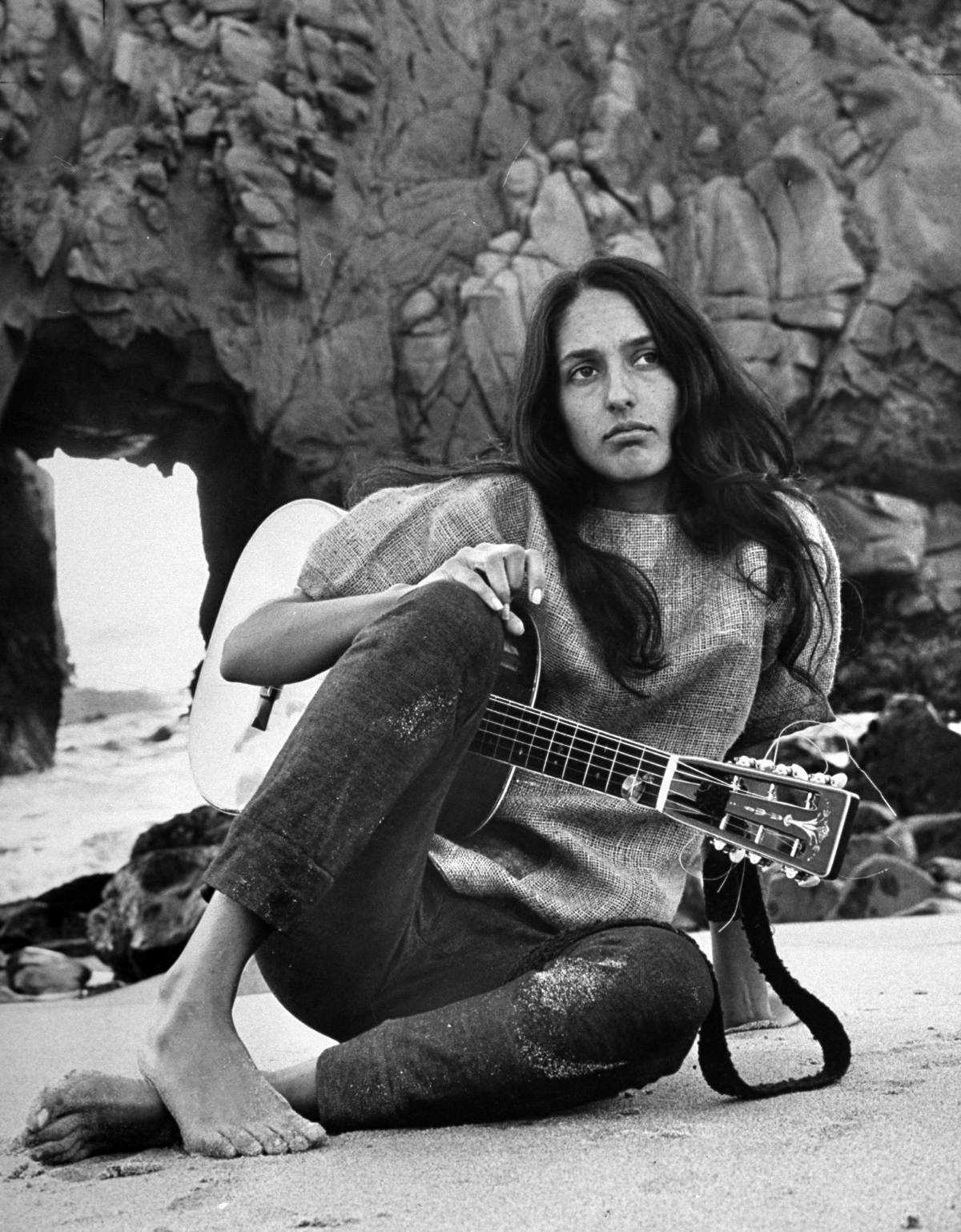 Relaxing with a Purpose: Joan Baez Enjoys a Day at the Beach