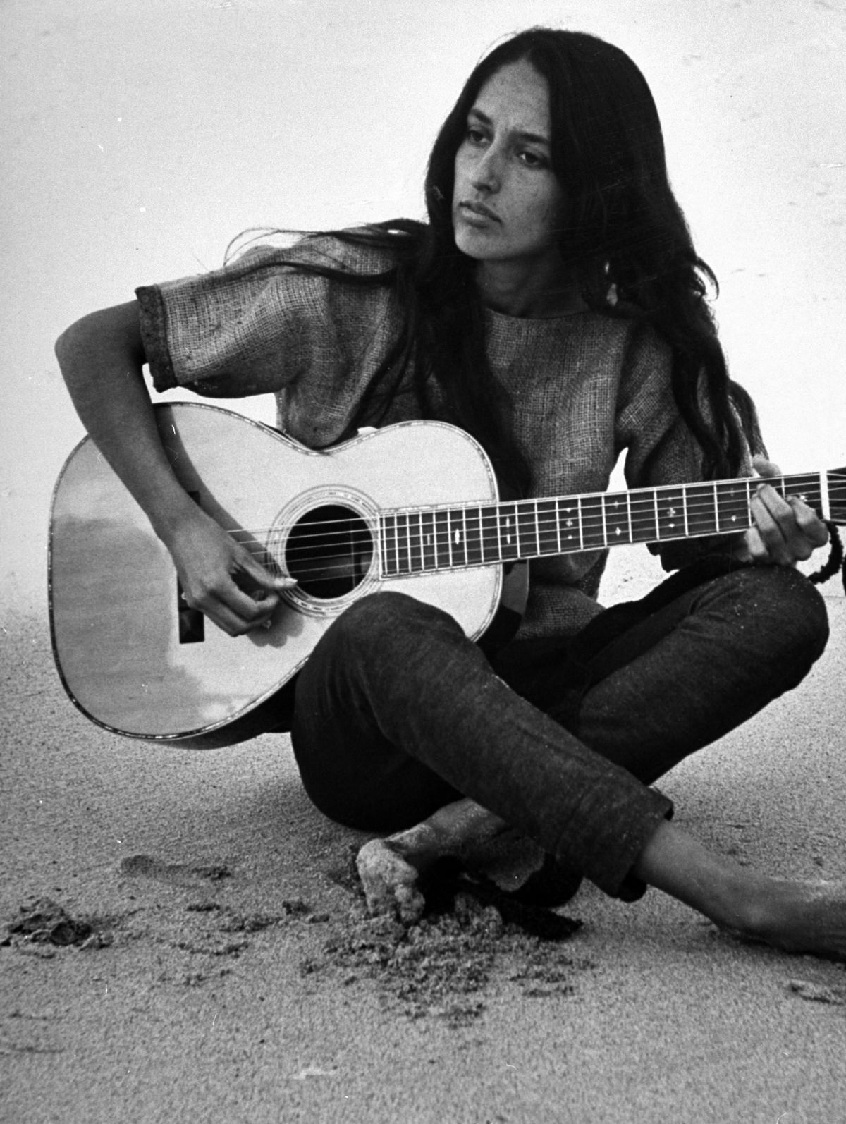 Relaxing with a Purpose: Joan Baez Enjoys a Day at the Beach