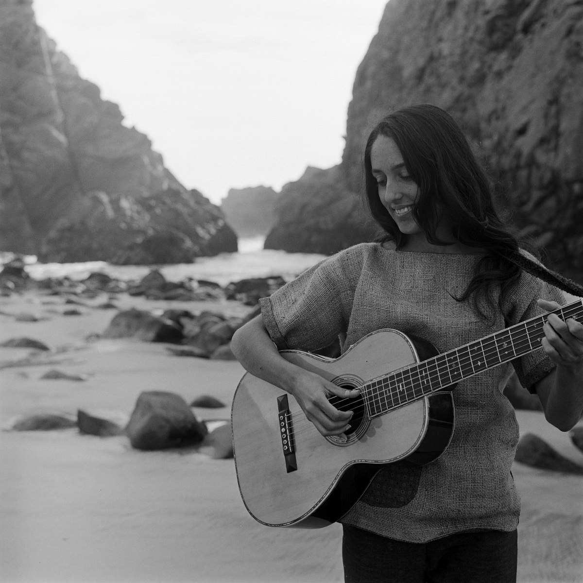 Relaxing with a Purpose: Joan Baez Enjoys a Day at the Beach