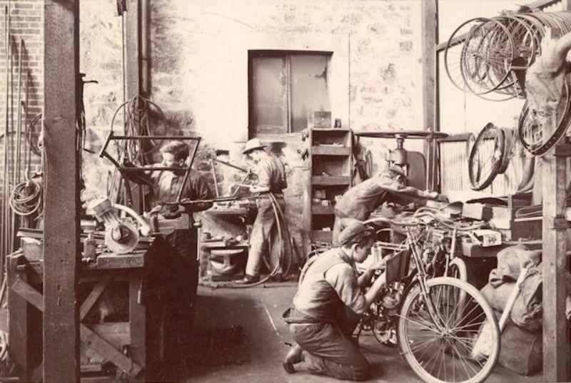 The Innovative Lewis Cycle and Motor Works Factory: A Look inside the Factory in Adelaide from the 1900s