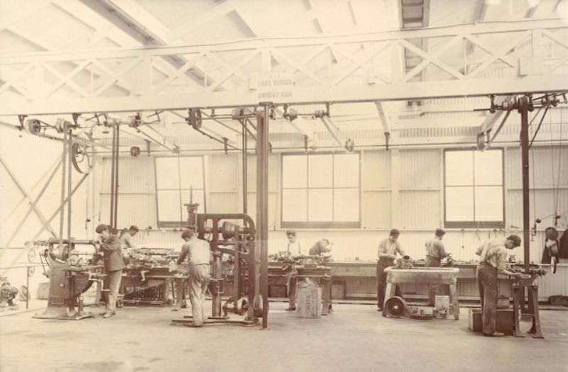 The Innovative Lewis Cycle and Motor Works Factory: A Look inside the Factory in Adelaide from the 1900s