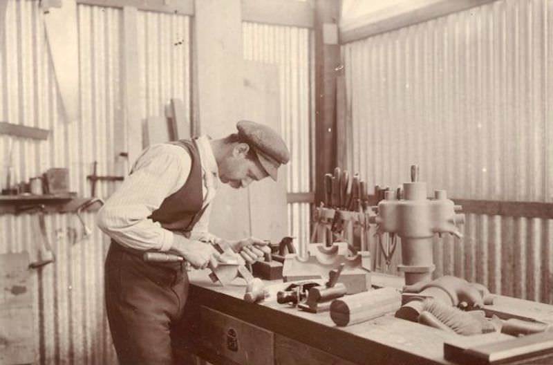 The Innovative Lewis Cycle and Motor Works Factory: A Look inside the Factory in Adelaide from the 1900s