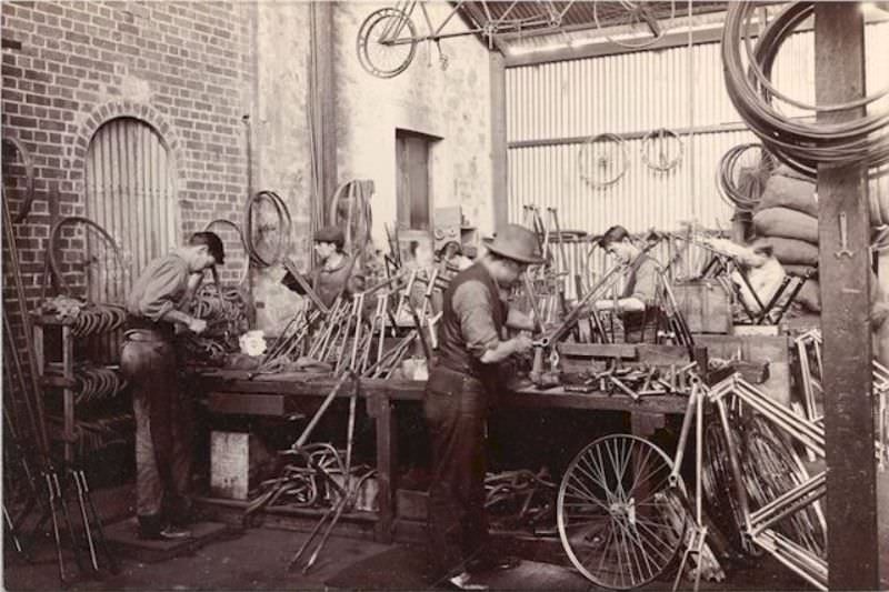 The Innovative Lewis Cycle and Motor Works Factory: A Look inside the Factory in Adelaide from the 1900s