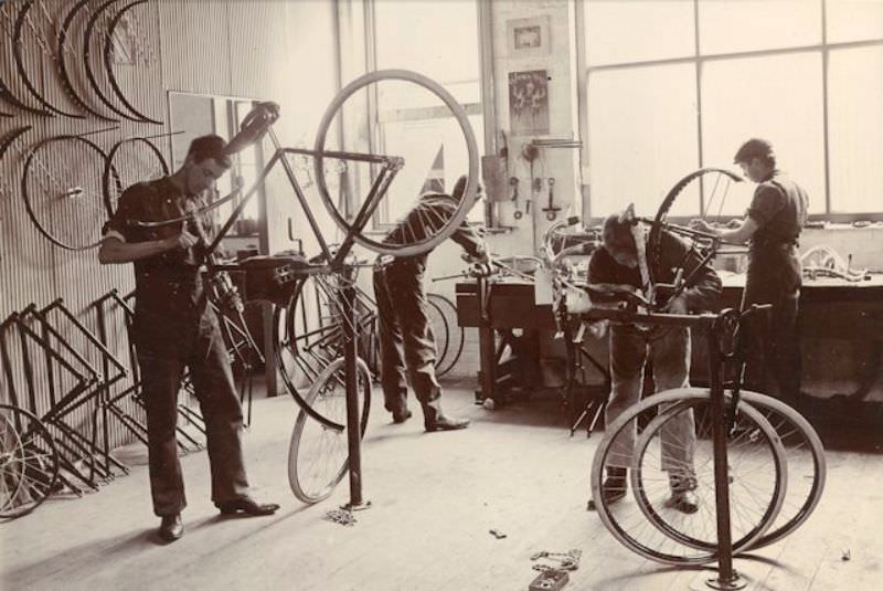 The Innovative Lewis Cycle and Motor Works Factory: A Look inside the Factory in Adelaide from the 1900s