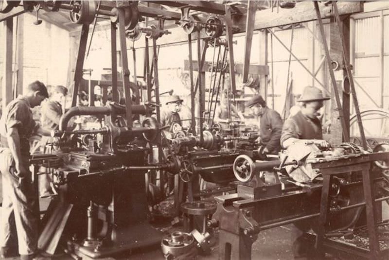 The Innovative Lewis Cycle and Motor Works Factory: A Look inside the Factory in Adelaide from the 1900s