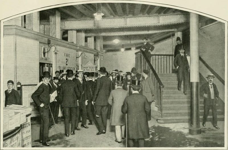 Waiting for the lifts at Bank Underground.