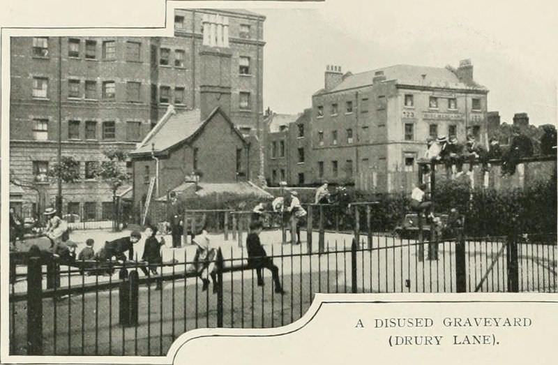 Children’s playground on an old graveyard on Drury Lane.