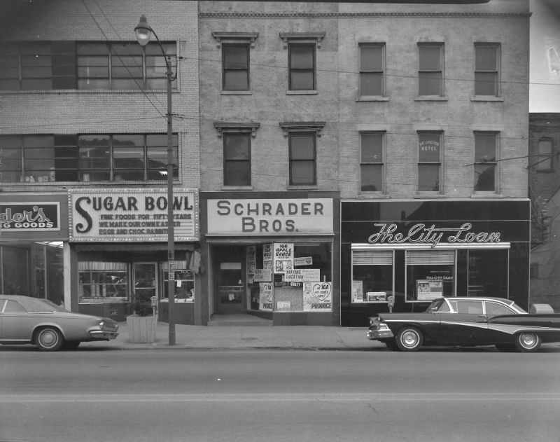 Schrader Bros., Sugar Bowl, The City Loan, Massillon, Ohio, April 1966