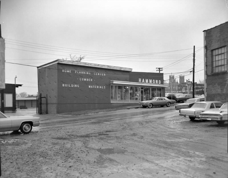 Hammond Lumber Erie on Thorne Ave NW, Massillon, Ohio, December 1968