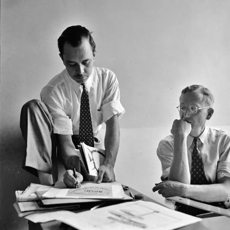 Art director and copy writer at a large advertising agency, Detroit, Michigan, July 1942.