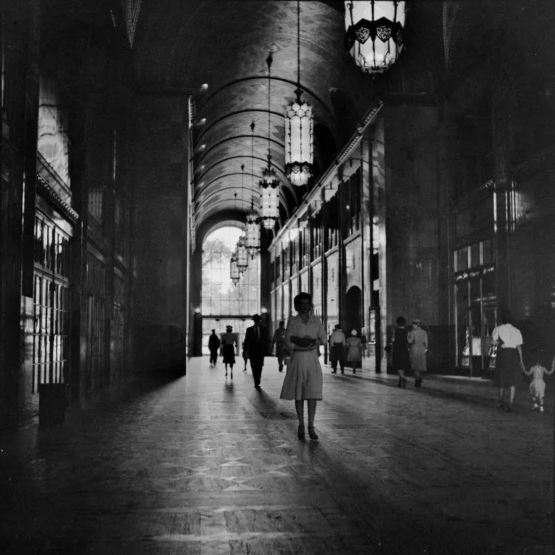 Lobby of the Fisher Building, Detroit Michigan, July 1942.