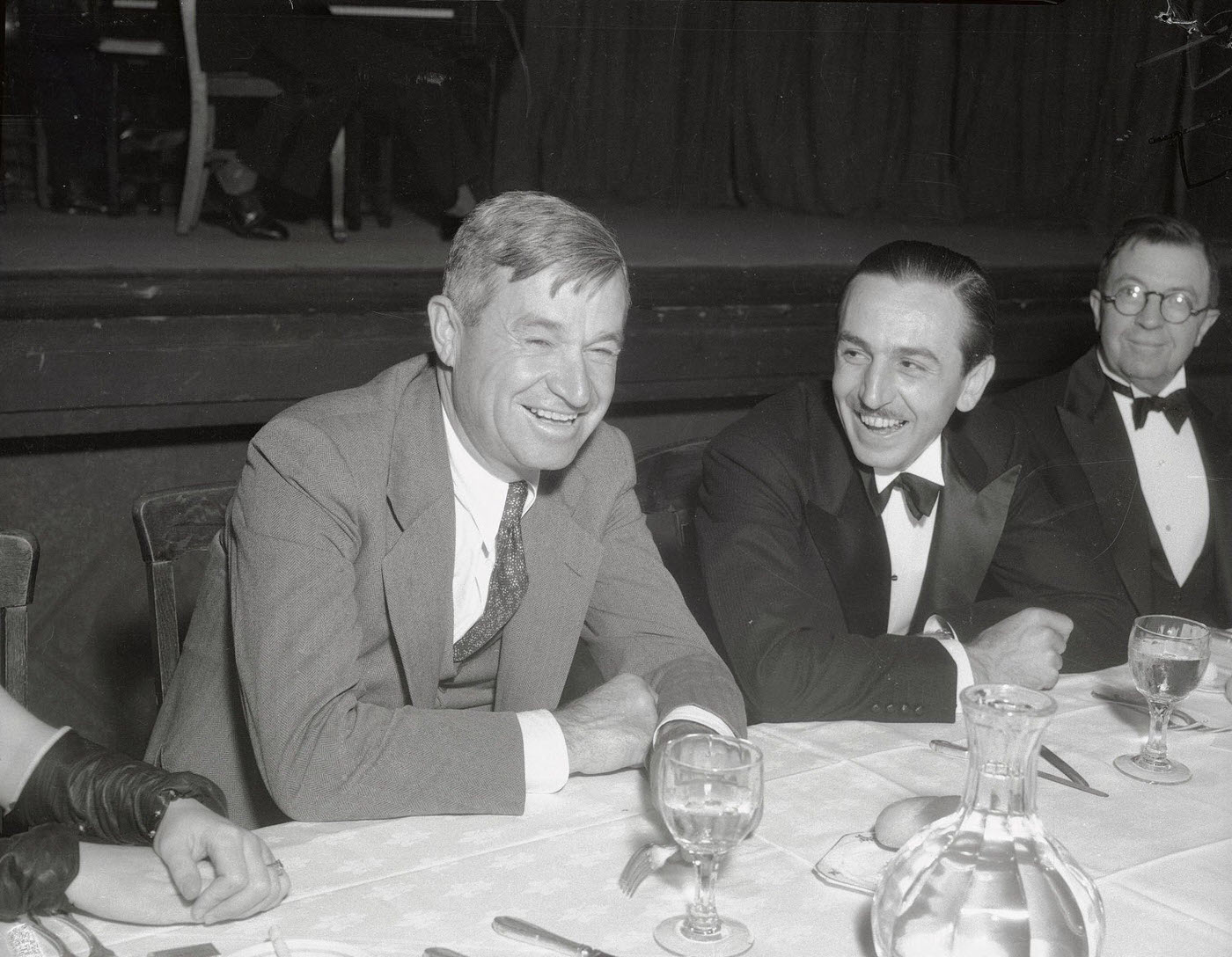 Will Rogers and Walt Disney at the party given in honor of Disney, creator of Mickey Mouse and Silly Symphonies, by the Writer's Club.