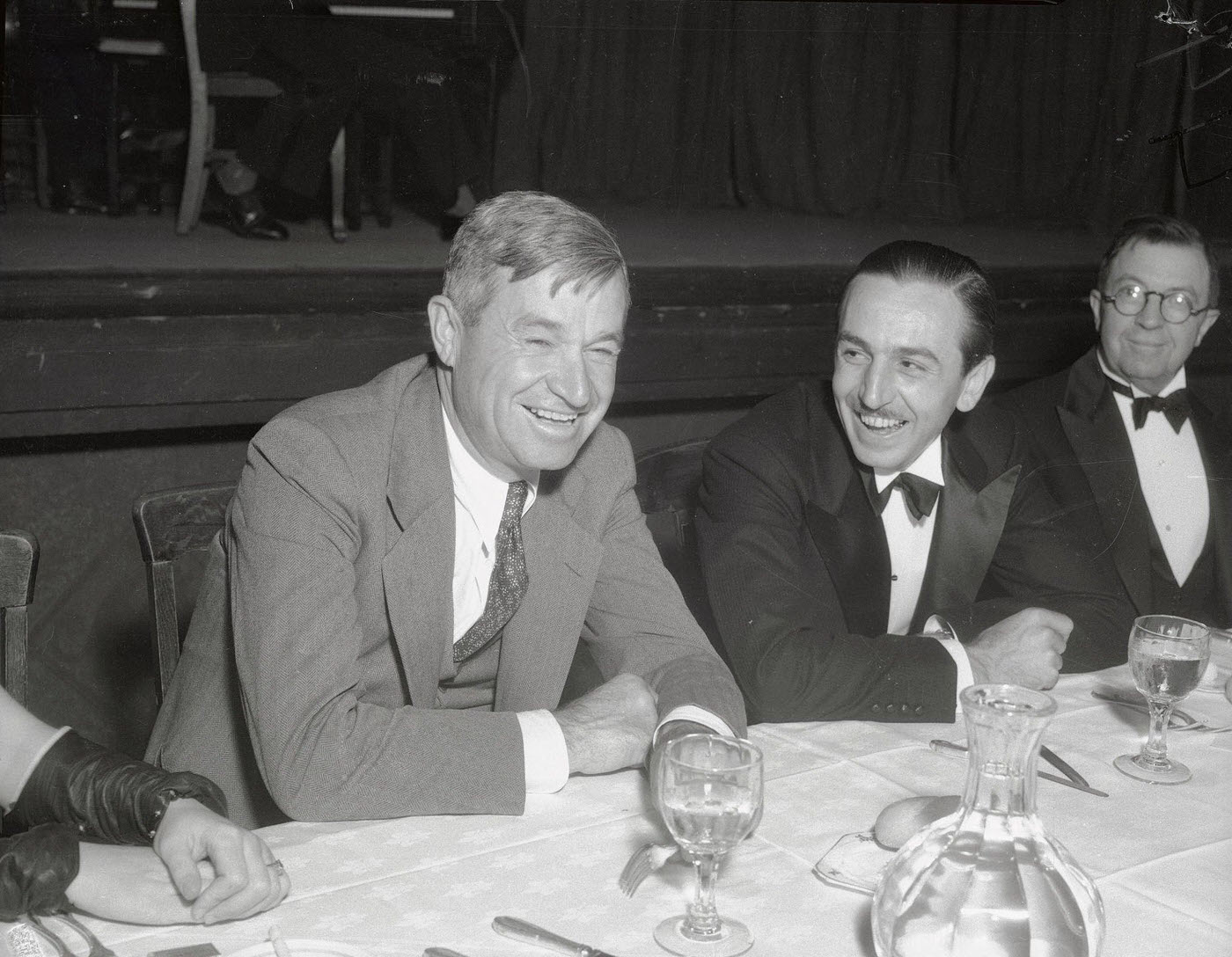 Will Rogers and Walt Disney at the party given in honor of Disney, creator of Mickey Mouse and Silly Symphonies, by the Writer's Club.