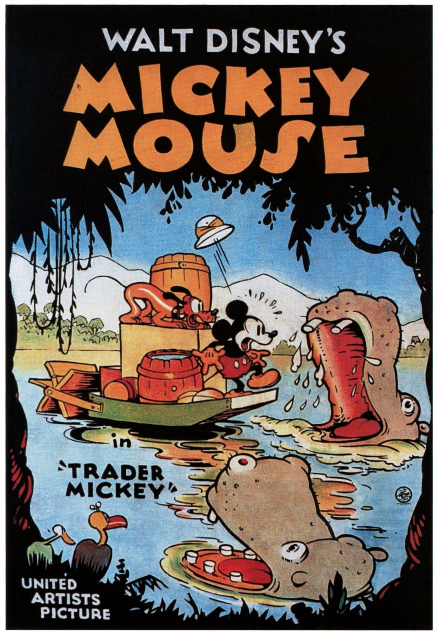 Trader Mickey, poster. Pluto, Mickey Mouse, 1932.