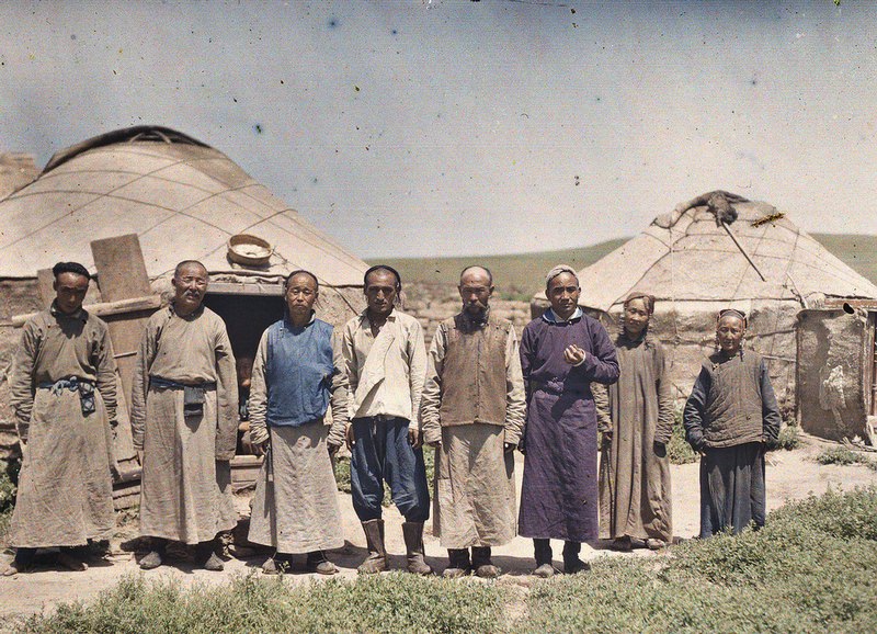 Nomadic settlement in Inner Mongolia. China, 1912 (a shot from the previous expedition to China).