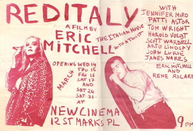 Red Italy, a film by Eric Mitchell, at New Cinema, 1979