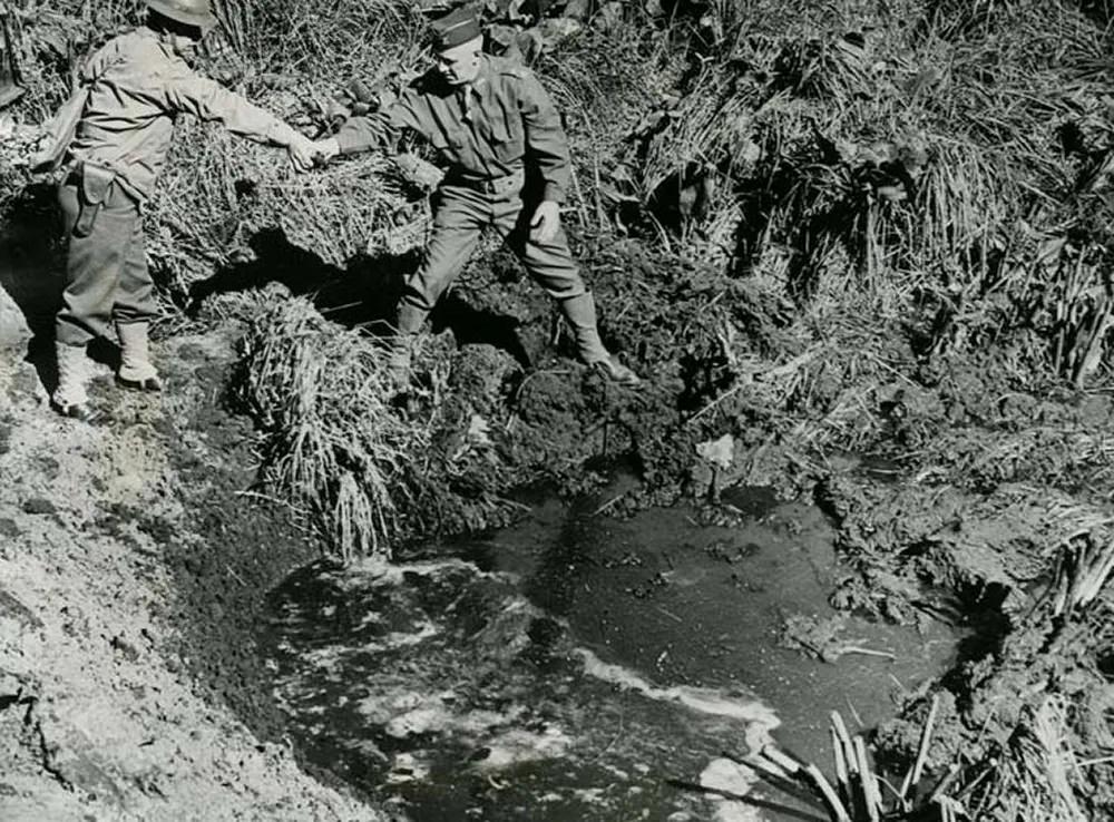 A shell crater on US soil put there by the Japanese.