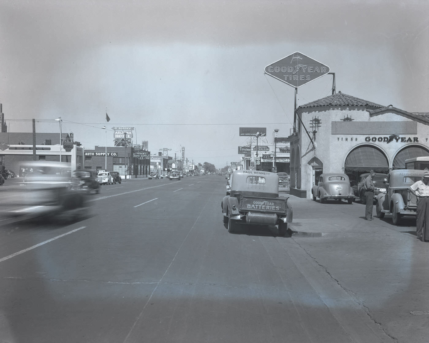 Goodyear Tire & Rubber Co. Store Exterior and Street, 1930s