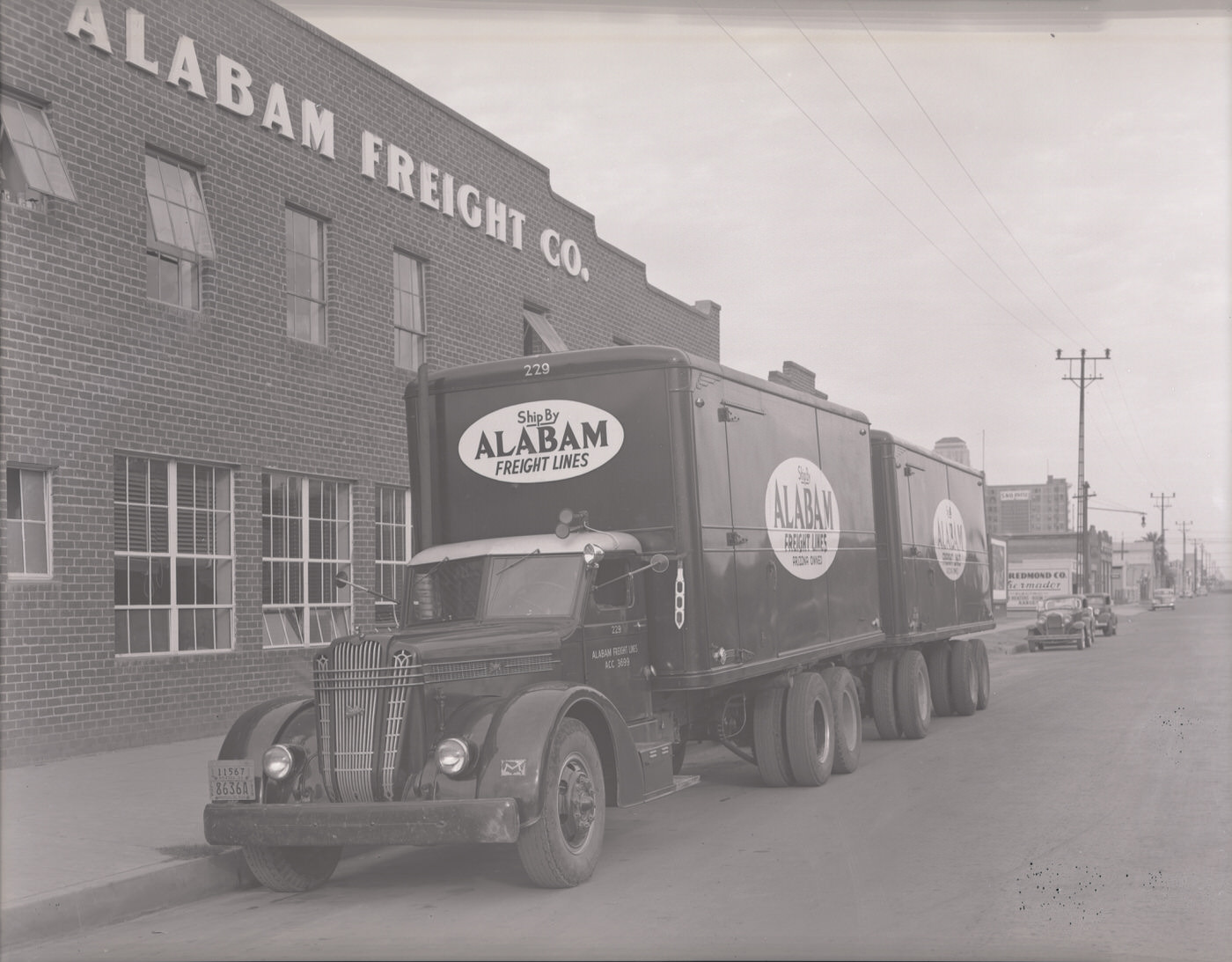 Alabam Trucks Parked Outside the Alabam Freight Company Building, 1930s