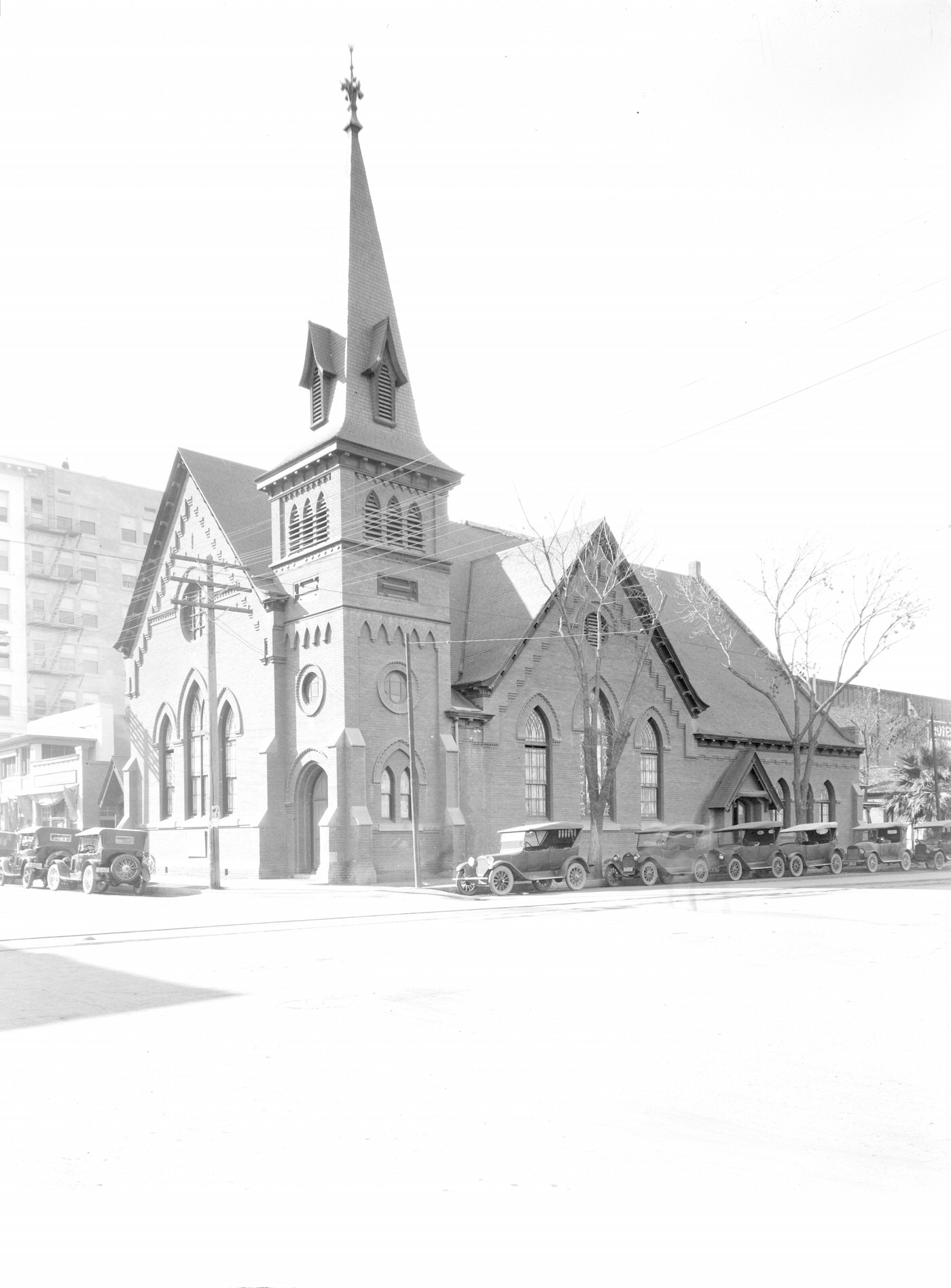 Central Methodist Church Building Exterior, 1930s. Central Methodist was located on the southwest corner of Central Avenue and Monroe Street.