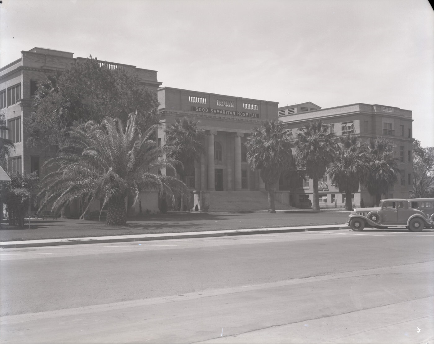 Good Samaritan Hospital Building Exterior, 1930s. This building was located on 10th St. and McDowell Rd. in Phoenix.