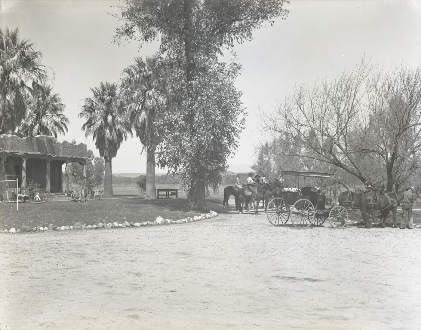 Bar FX Ranch Guests on Horseback, 1930s