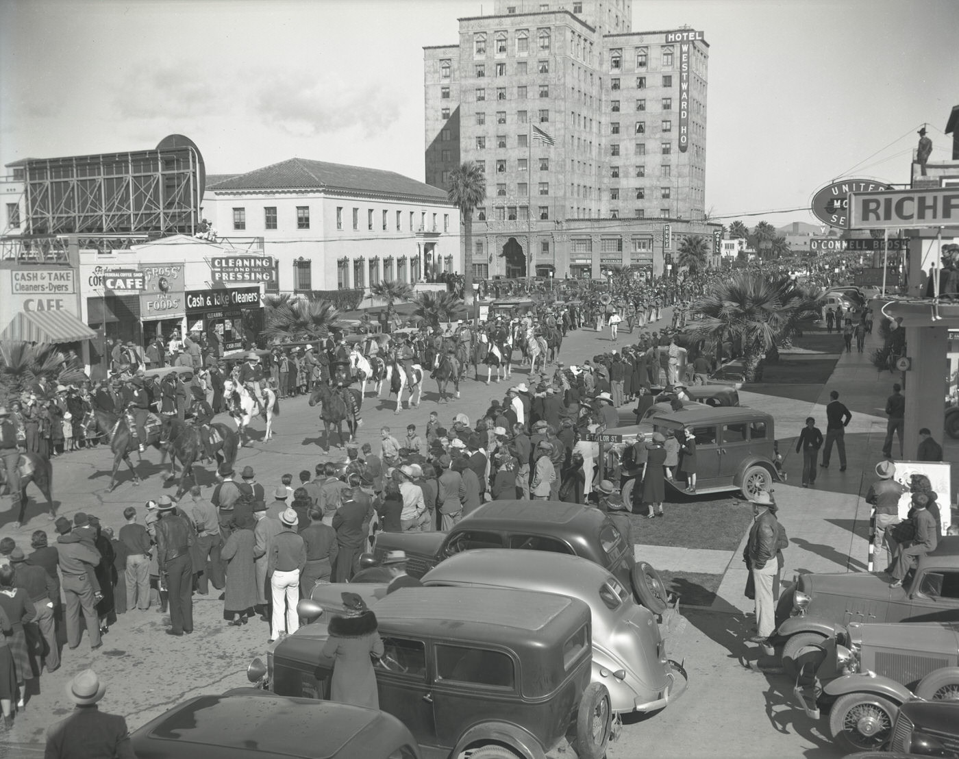 Jaycee Rodeo Parade Moving South on Central Avenue at Taylor Street, 1930s