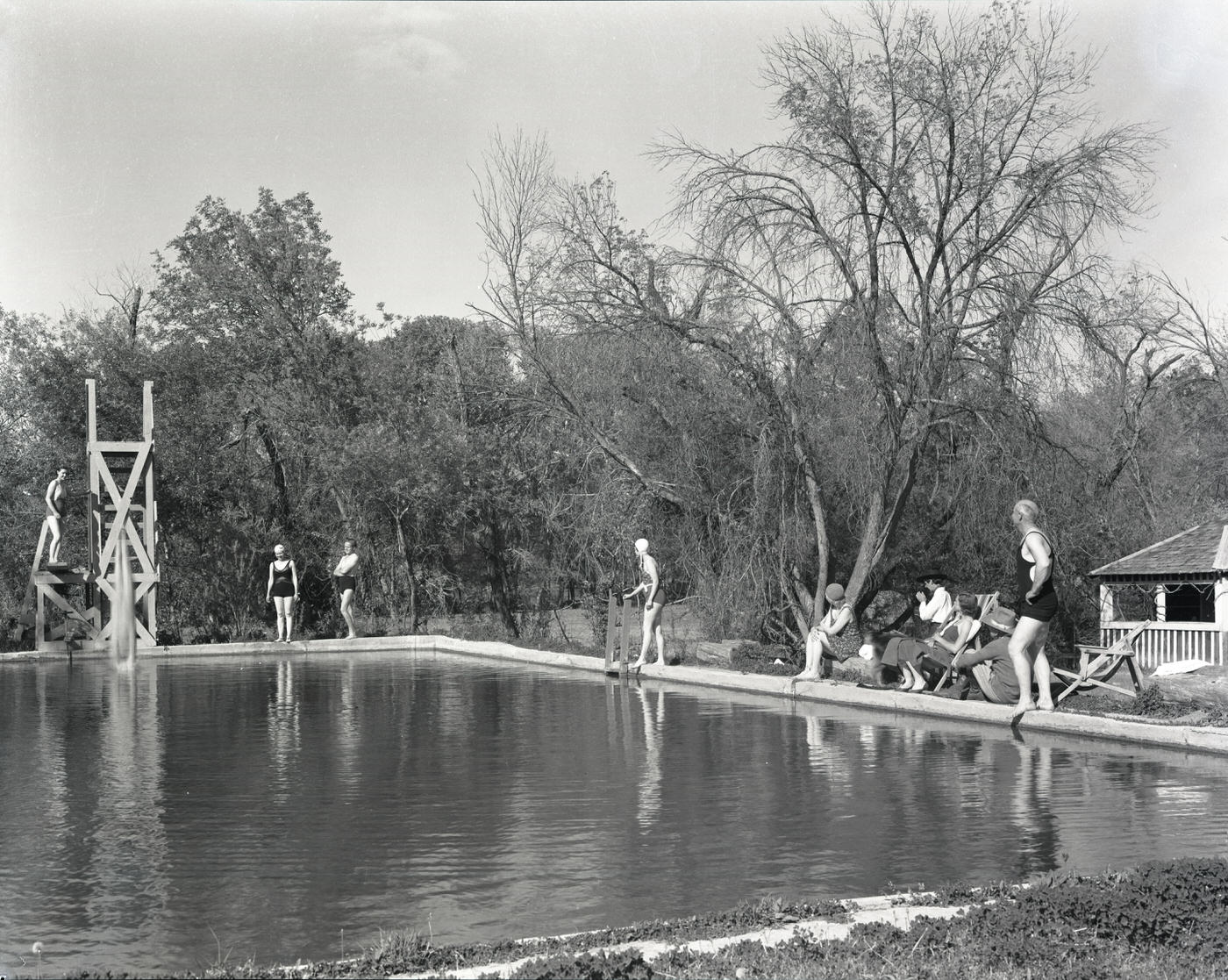 Soda Springs Ranch Guests Swimming, 1930s