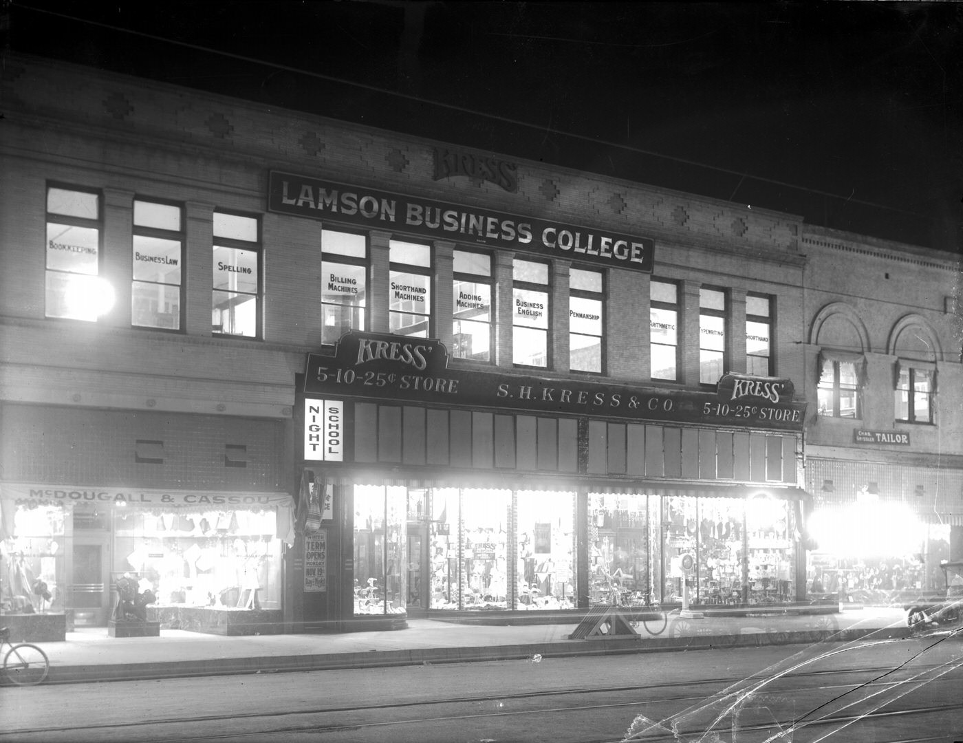 Lamson Business College, 1930s. This college was located at Adams and Monroe in Phoenix.
