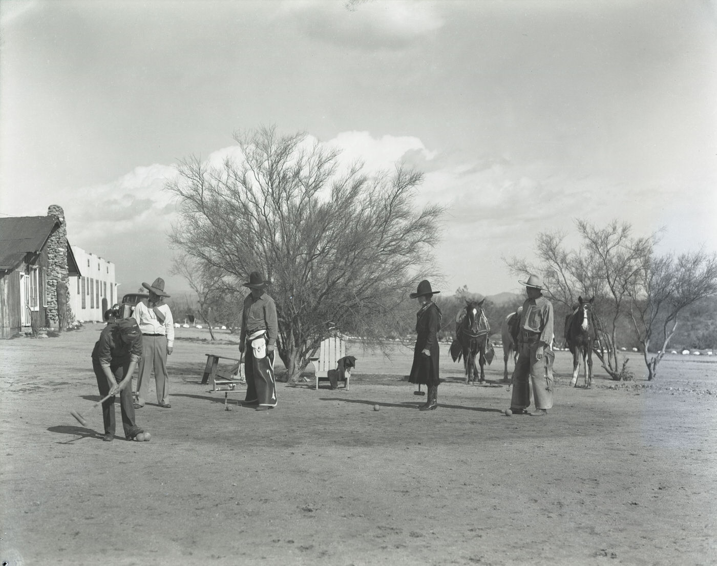 Rancho del Sol Guests Playing Croquet, 1930s