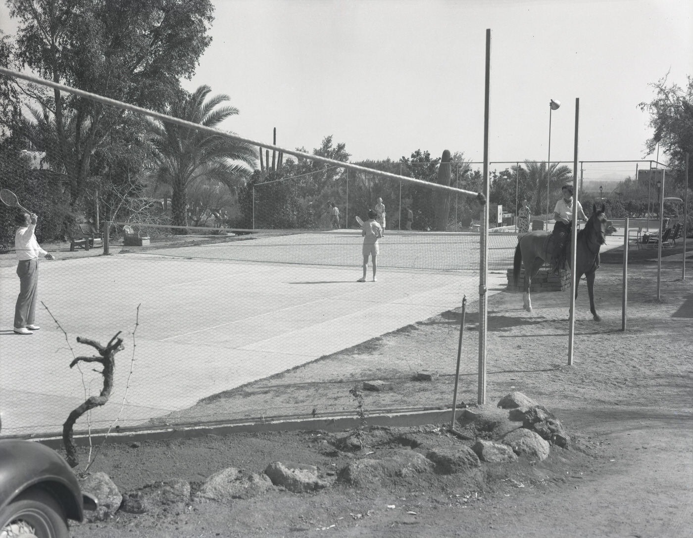 Jokake Inn Guests Playing Tennis, 1930s