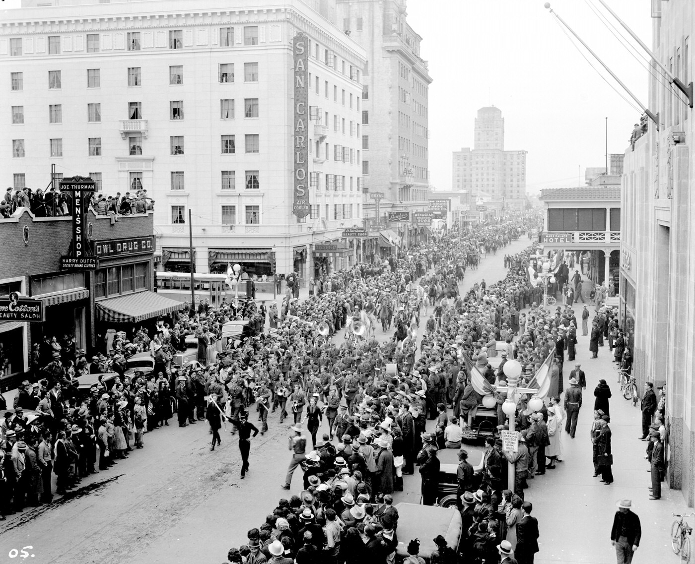 Jaycee Rodeo Parade Moving South on Central at Monroe, 1930s
