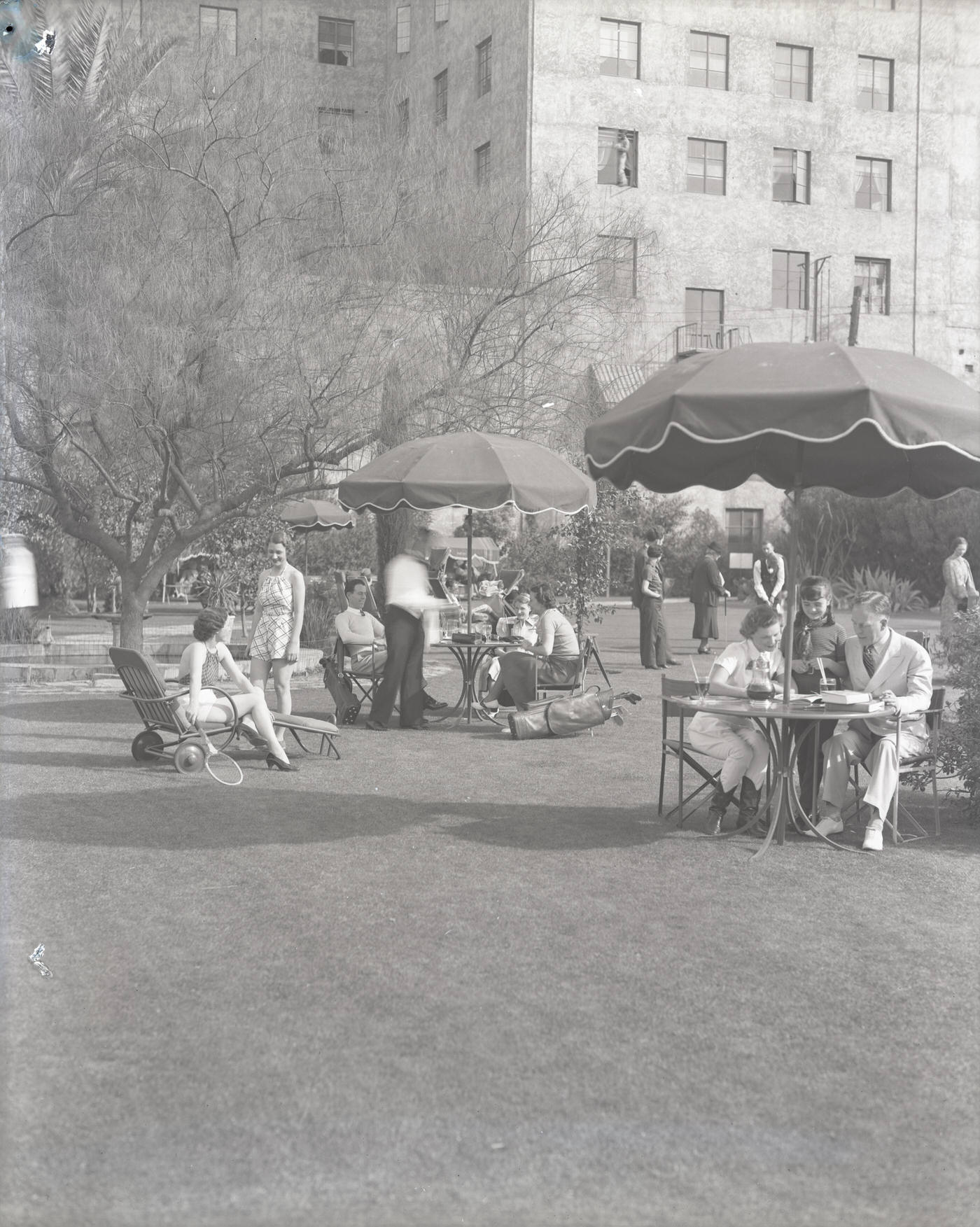 Westward Ho Hotel Guests on Grounds, 1930s