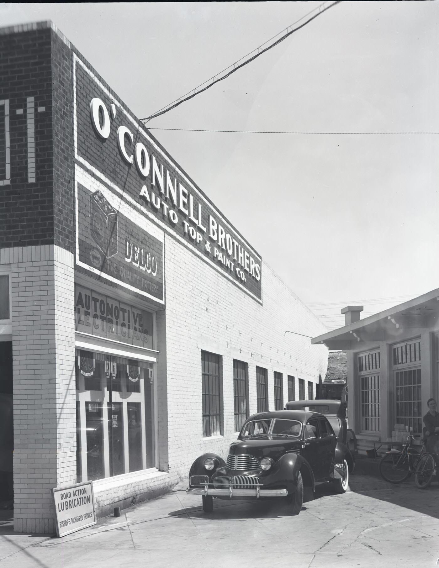 O'Connell Brothers Automobile Repair Shop Exterior, 1941