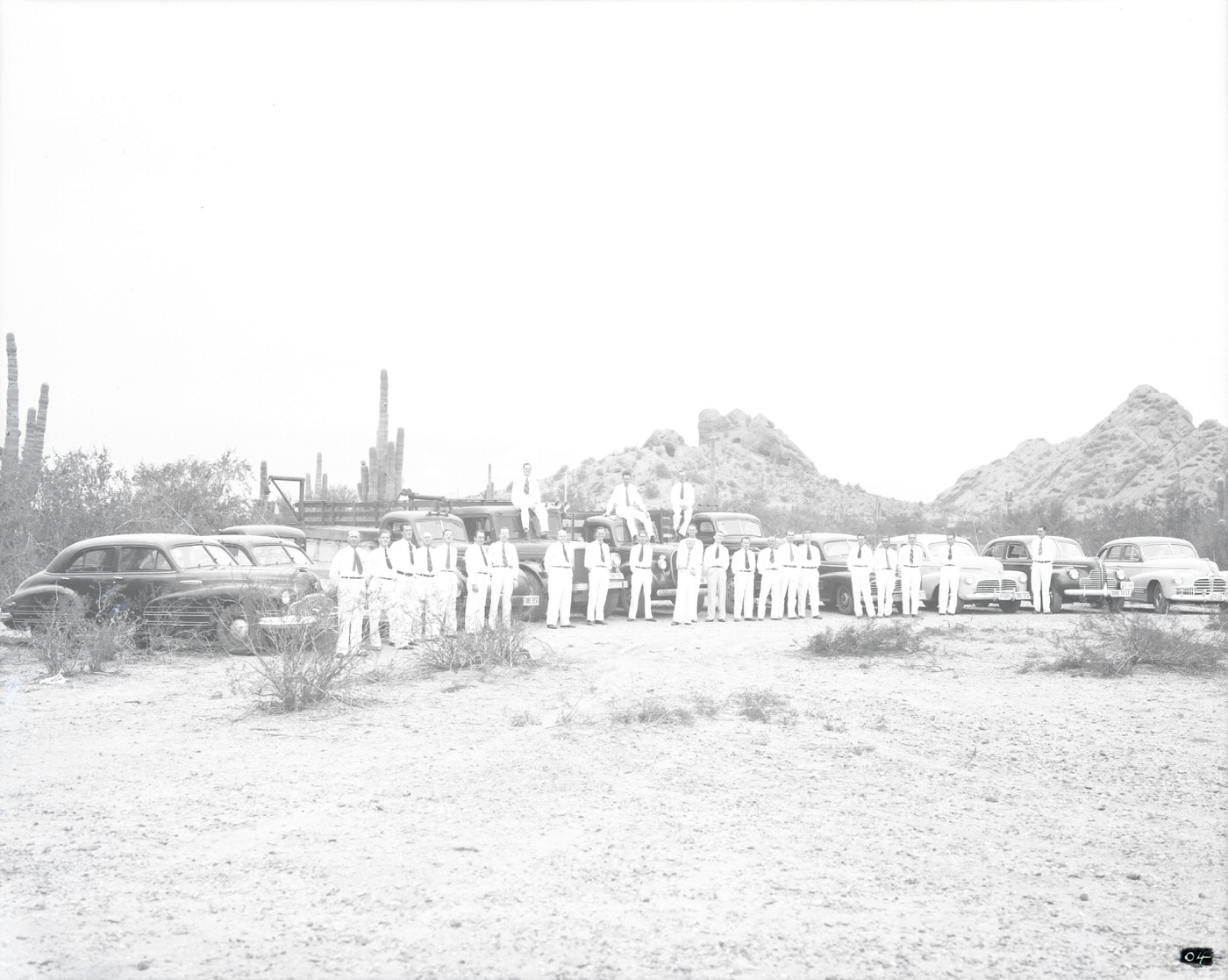 U. S. Tires Test Fleet and Drivers in Desert, 1943