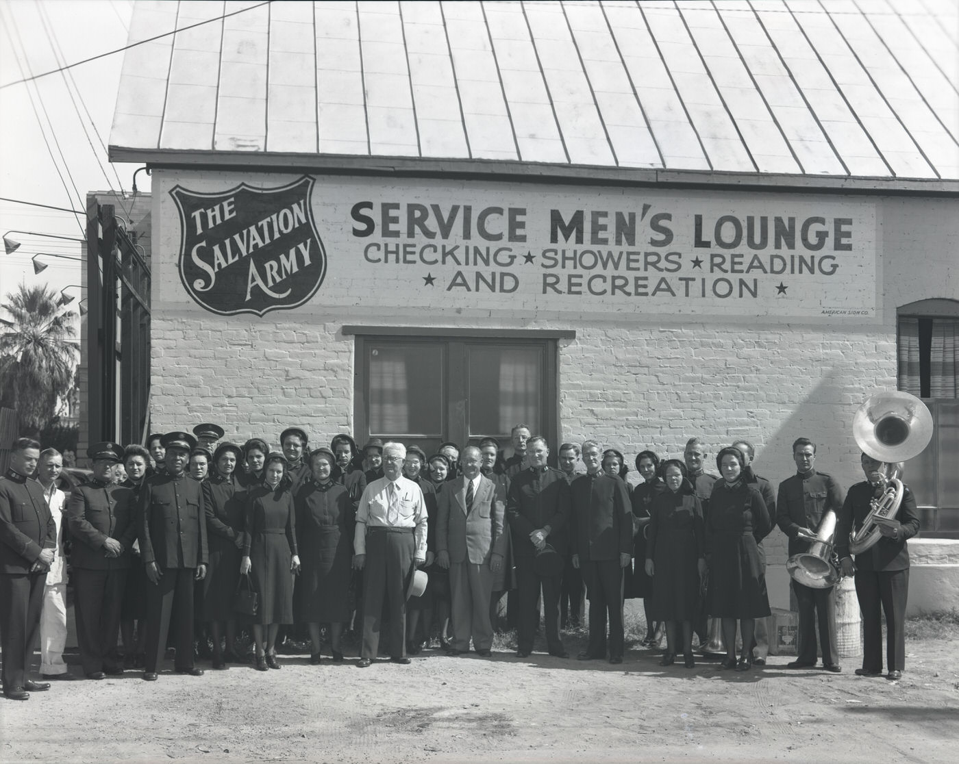 Group in Front of the Service Men's Lounge, 1943