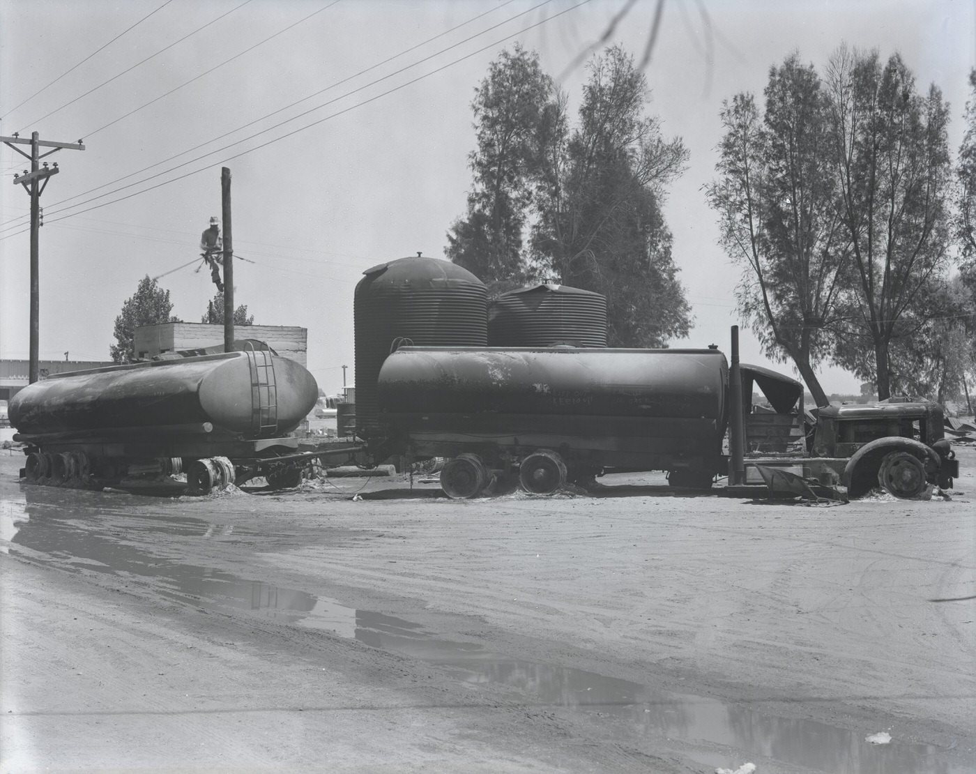 Rittenhouse Co. Lot With Damaged Trucks, 1943