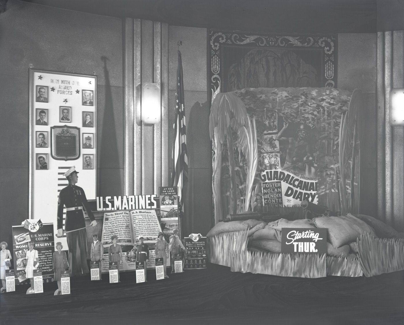 Military Display in the Fox Theatre's Lobby, 1943