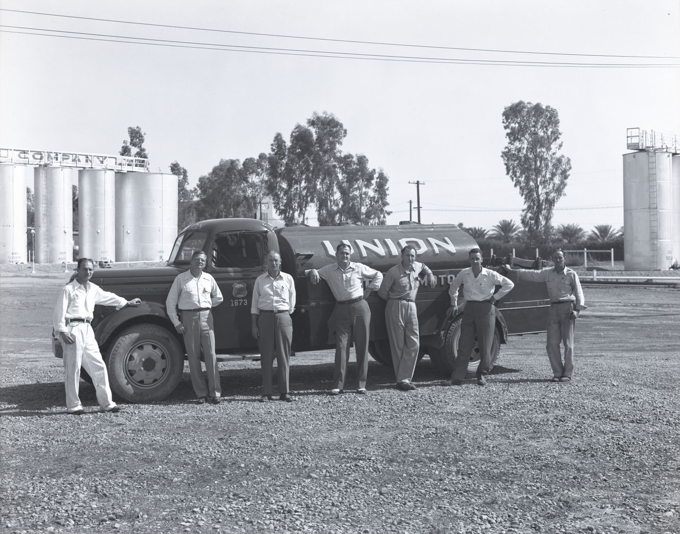 Men Standing in Front of Union Oil Co. Truck, 1944