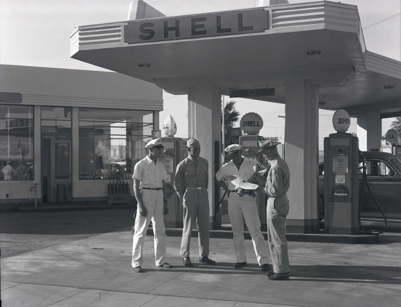 Shell Oil Co. Service Station Exterior, 1944