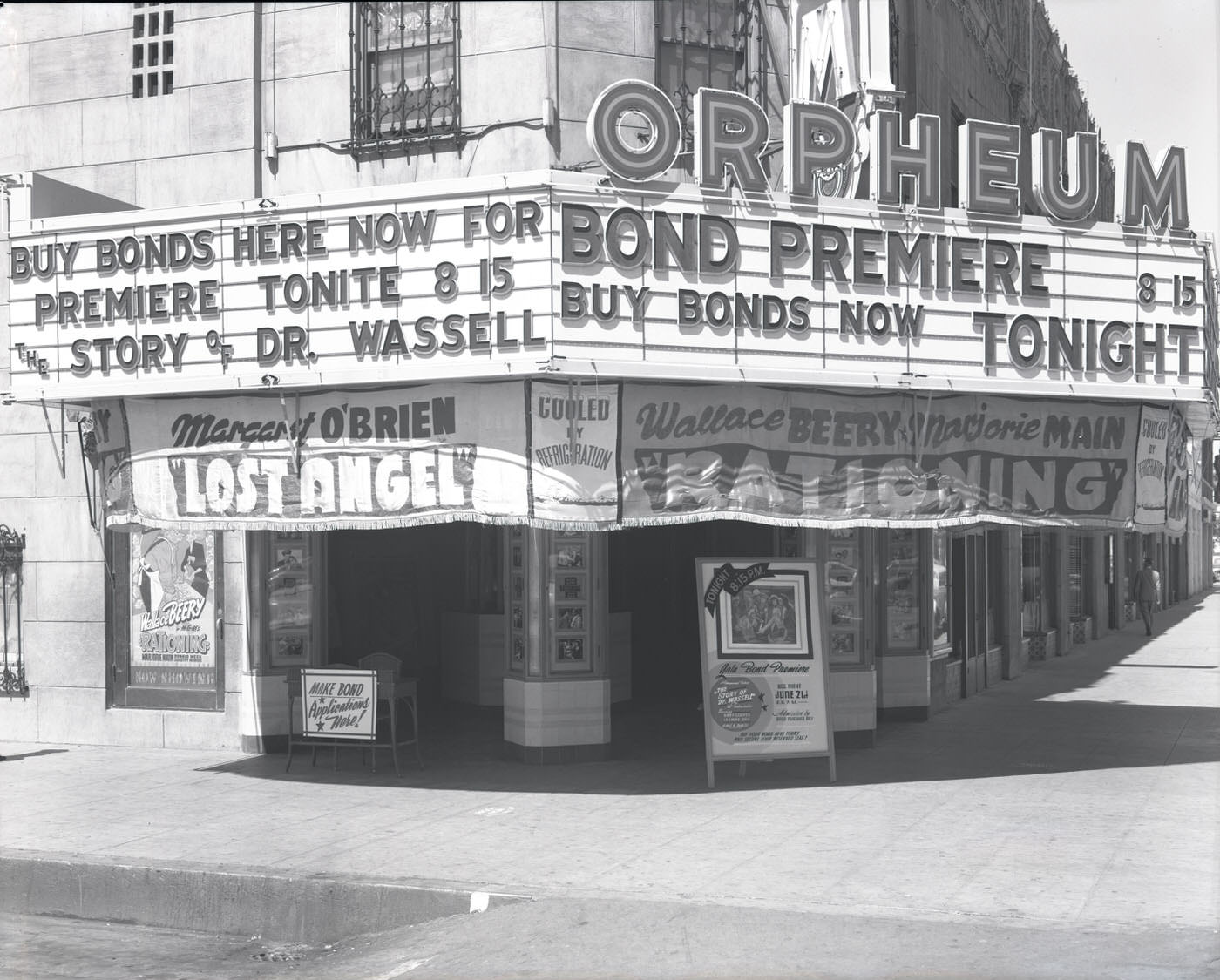 Orpheum Theatre Marquee, 1944