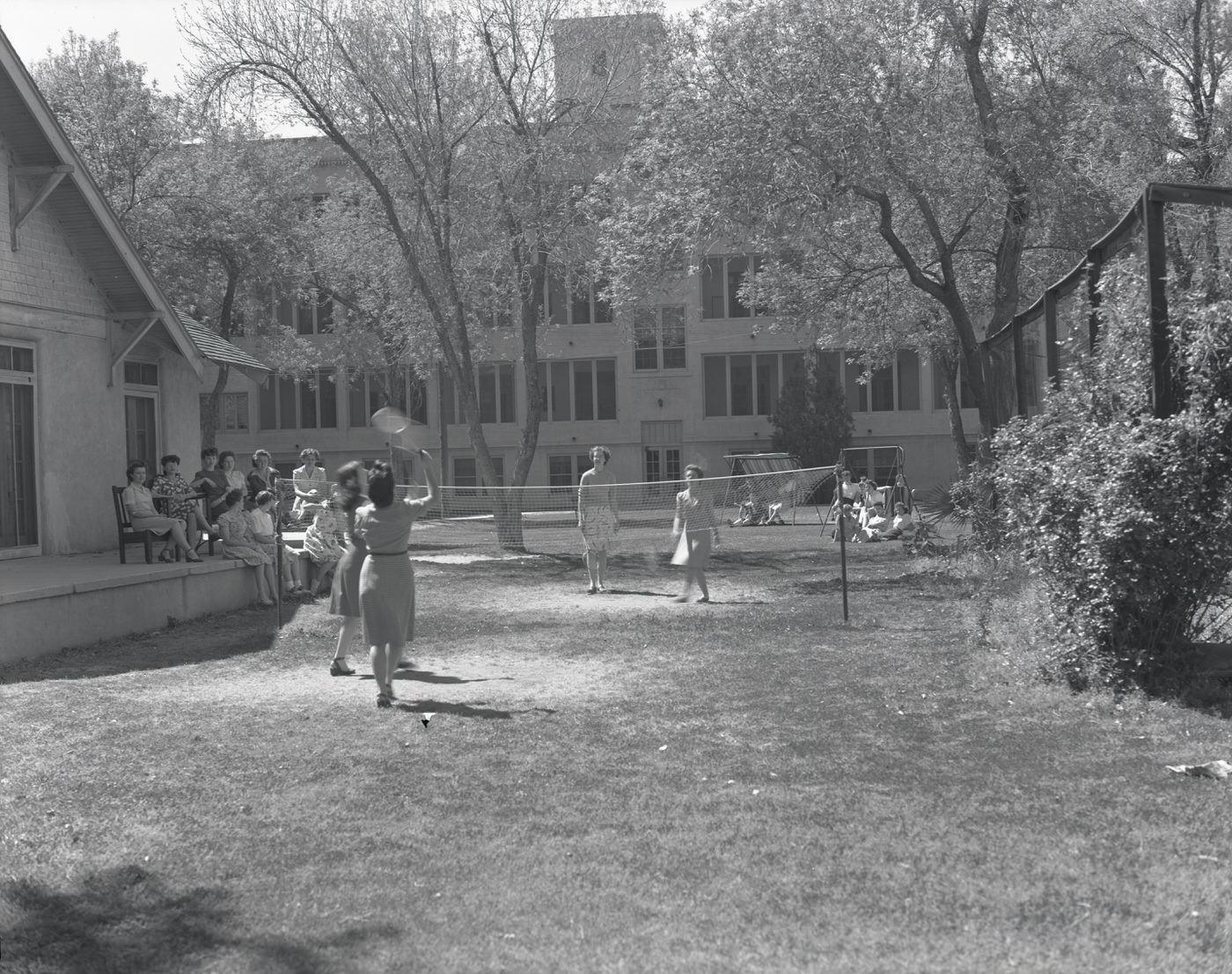 Women Playing Badminton at Good Samaritan Hospital, 1944