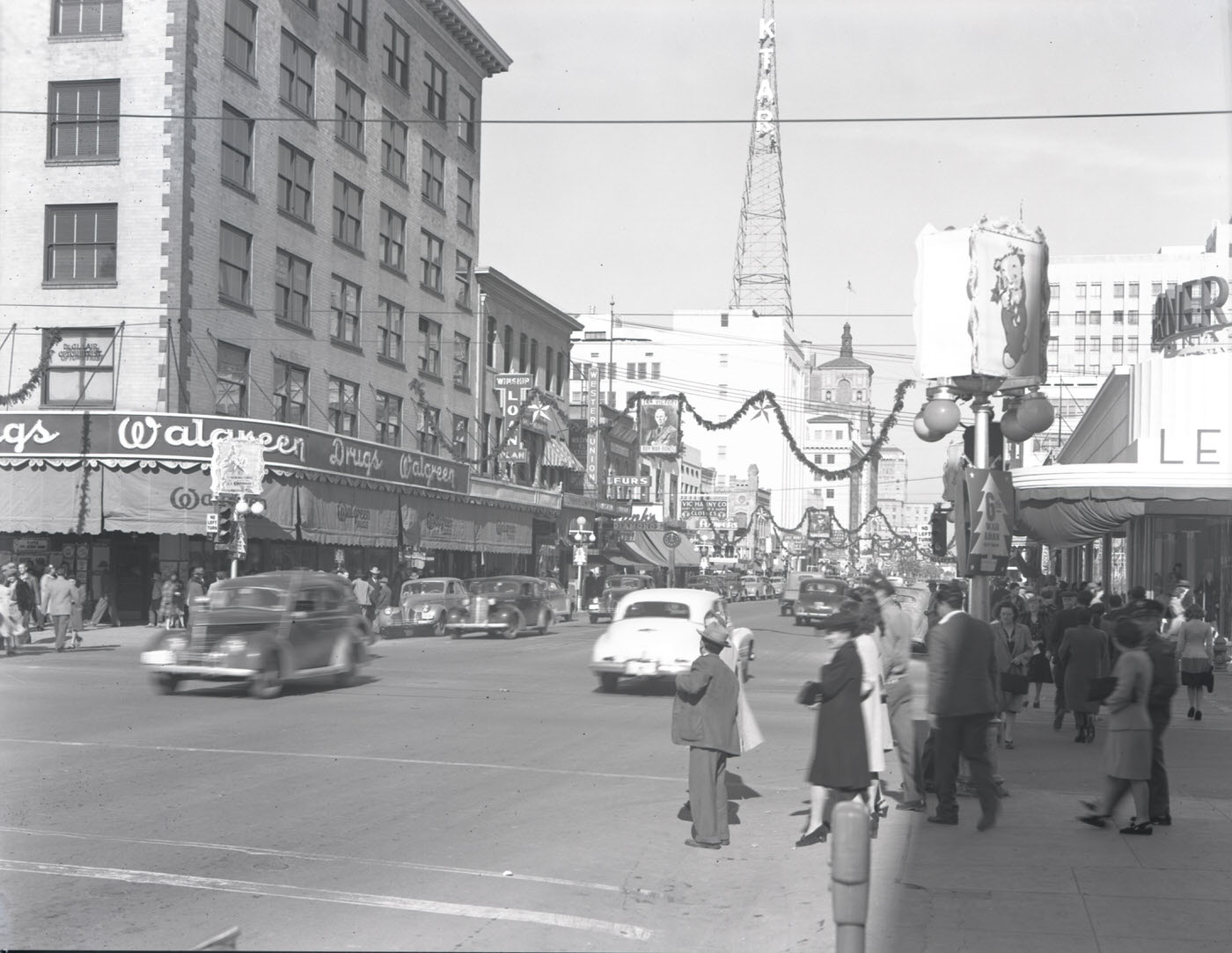 Central Ave., 1945. View looking north on Central Ave. from approximately the intersection of Washington and Central.