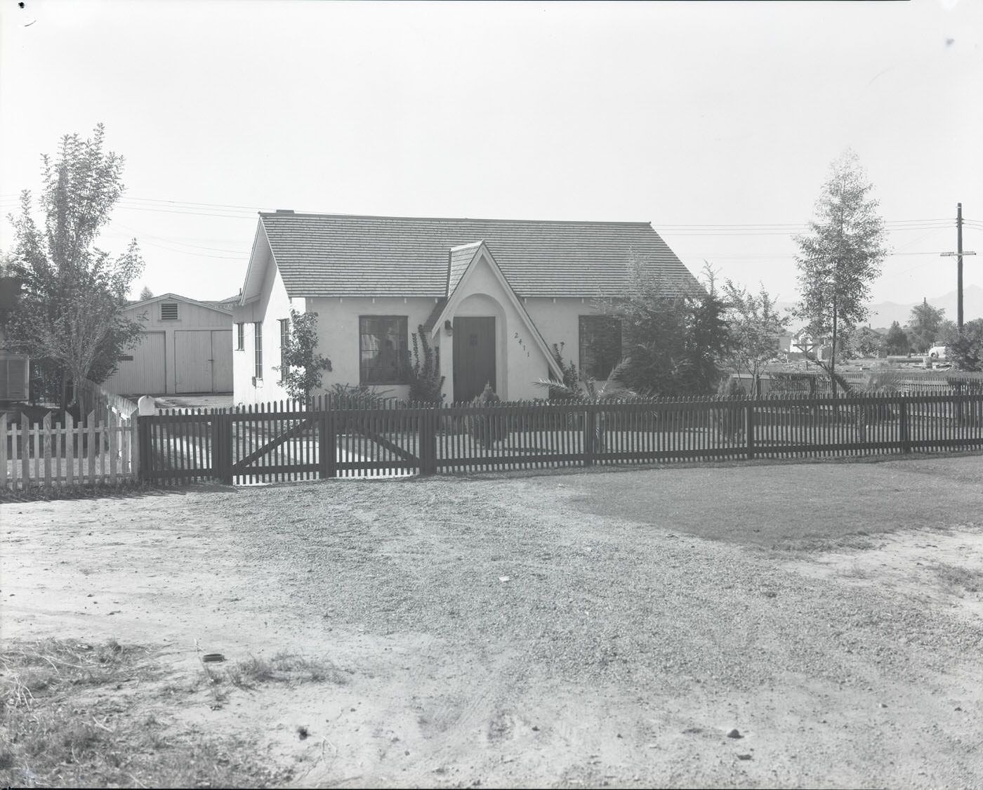 George Goodfellow Home Exterior, 1946. George and Amy (Litzenberger) Goodfellow lived at 2411 W. Adams in Phoenix.