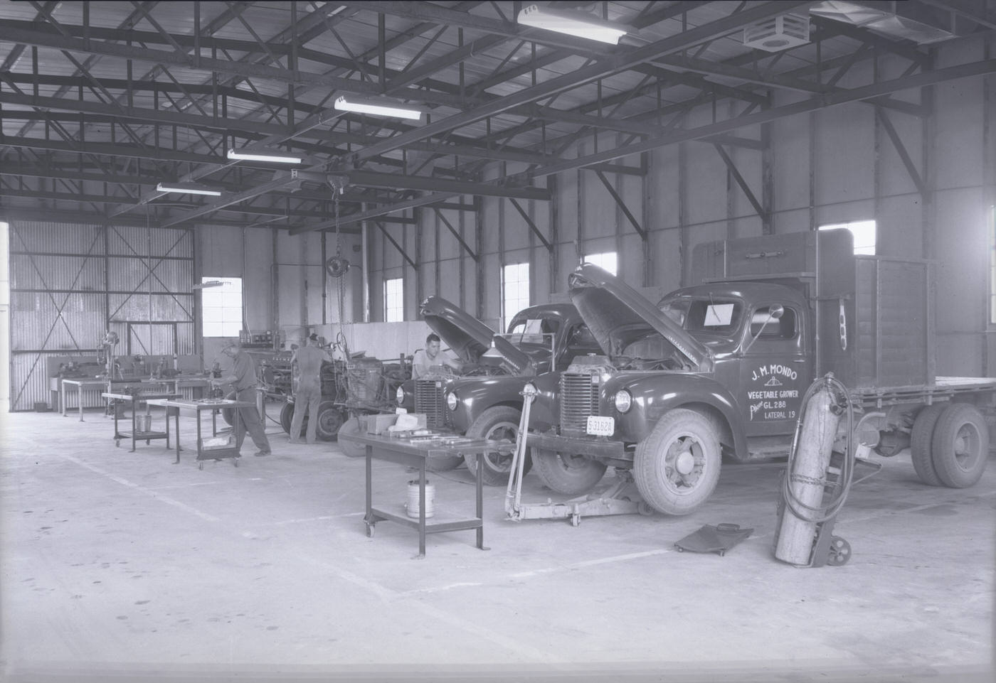 Tractors in O. S. Stapley Co.'s Glendale Shop, 1946