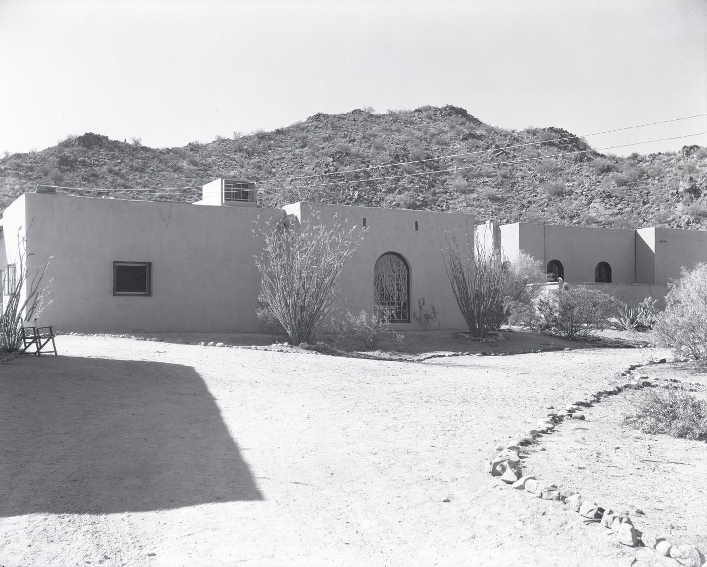 Red Mountain Ranch Building Exterior, 1946. This ranch was located on Bush Highway in Mesa, Arizona.